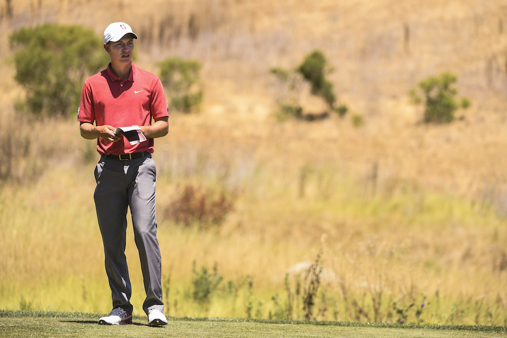 Maverick McNealy in the first round of the Web.com Tour Ellie Mae Classic at TPC Stonebrae on July 28, 2016 in Hayward, California. (Photo by Ryan Young/PGA TOUR)