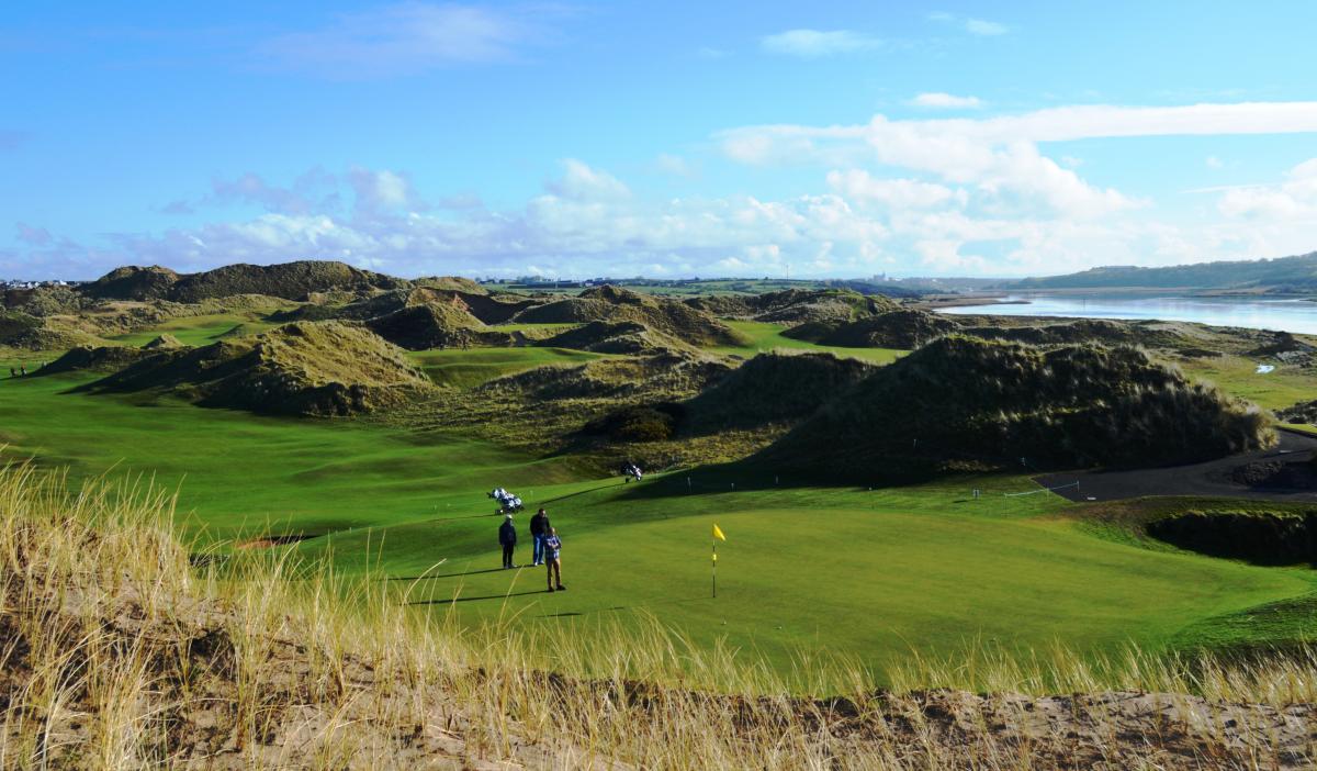 Green complex at the par 5 fourth hole.