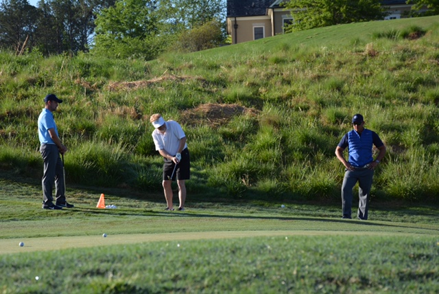 Practicing under the watchful eye of Iain