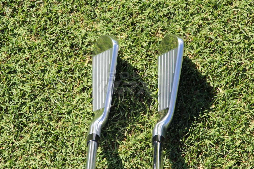 At Address: Titleist's 718 T-MB (left) and AP3 irons.