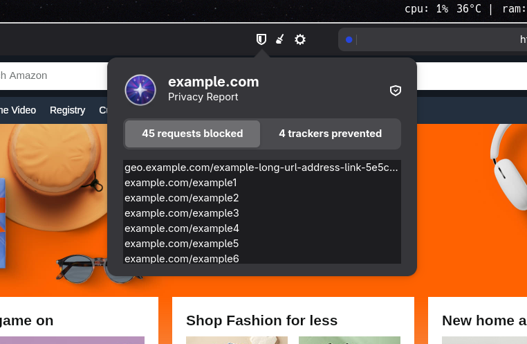 Orion Linux Ad & Tracker Blocking