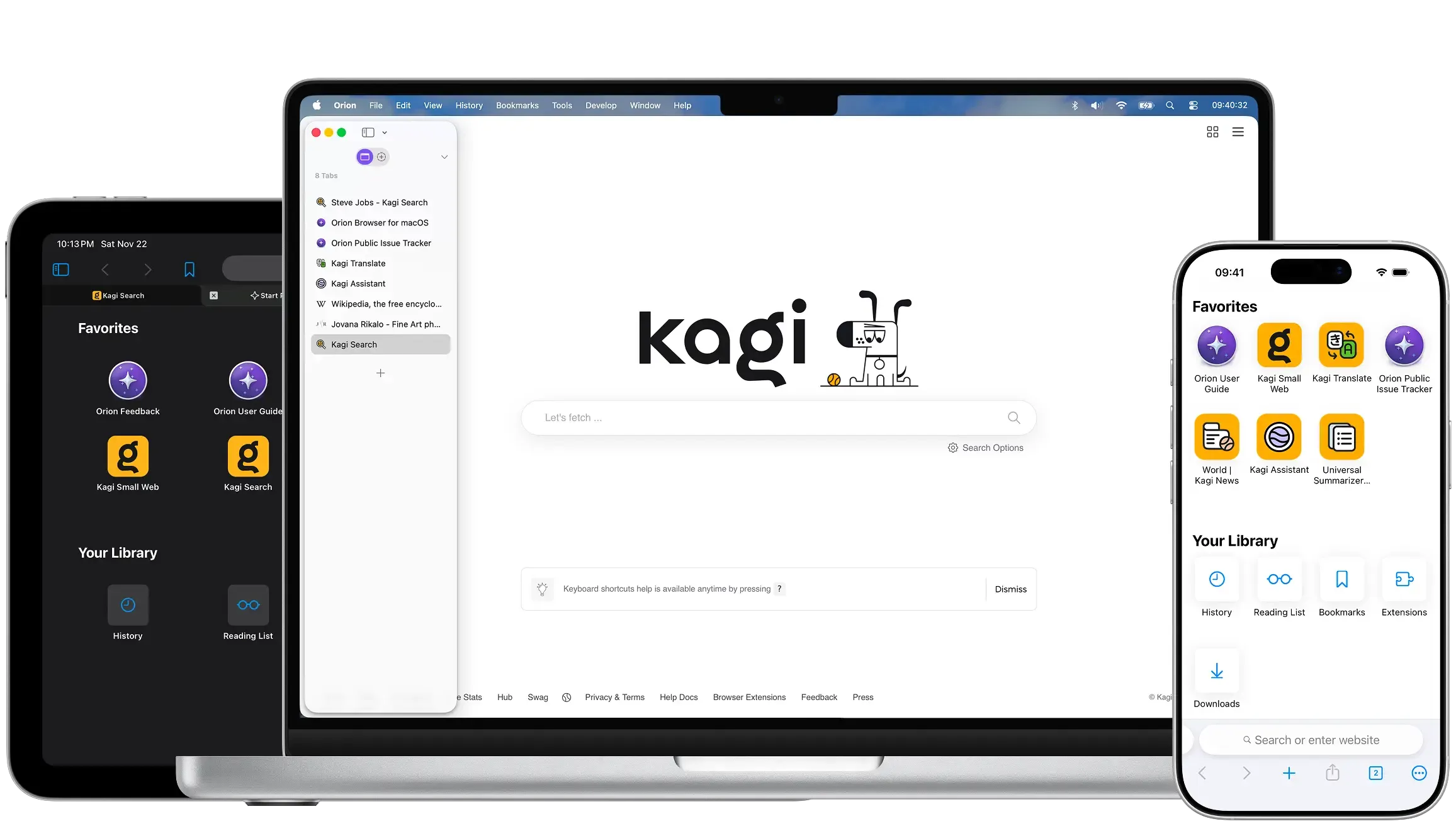 Orion Browser on Mac and iPhone