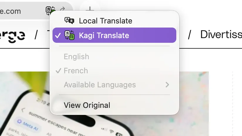 On-page and Offline Translations Screenshot