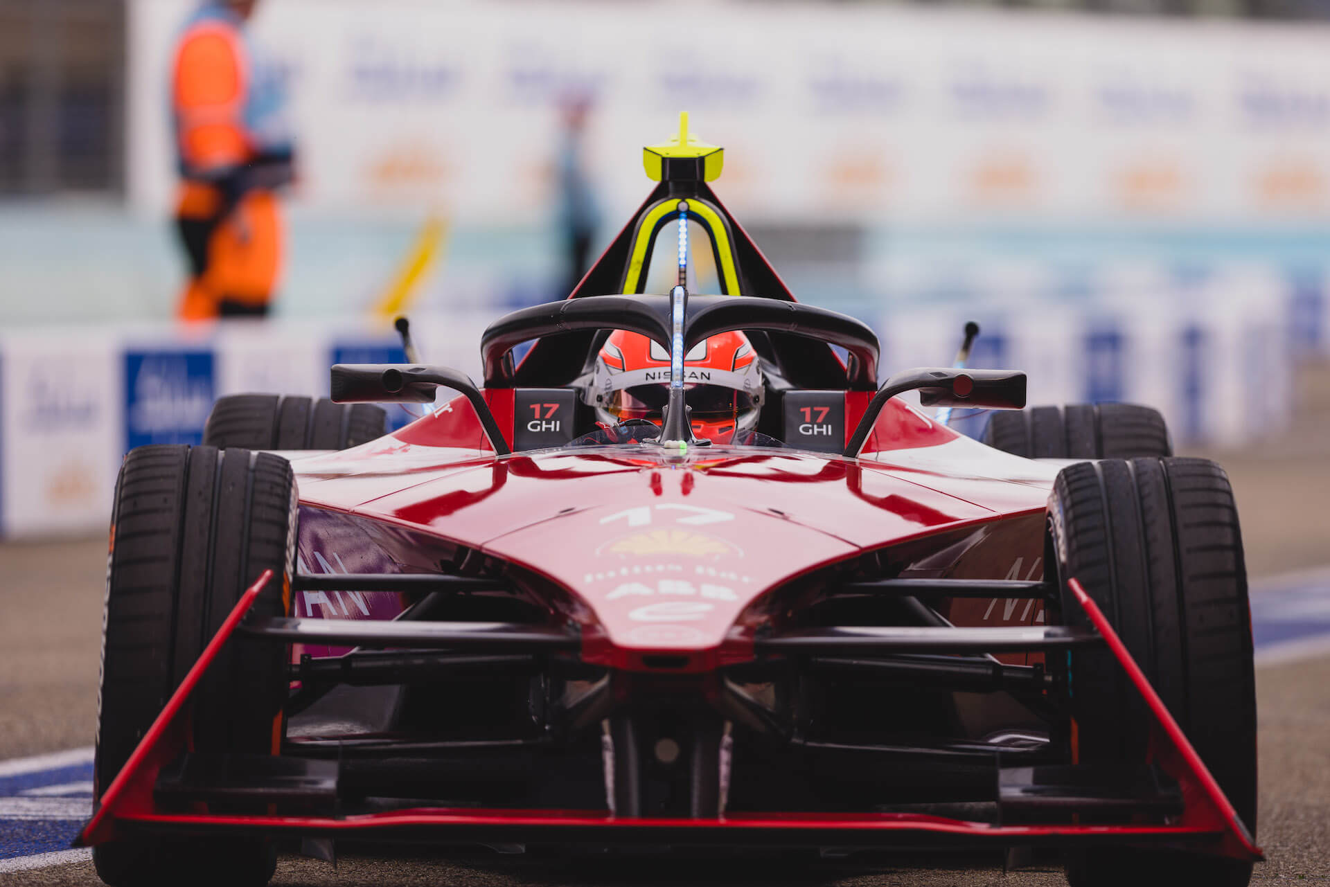 Nissan Formula E racer overhead view close up