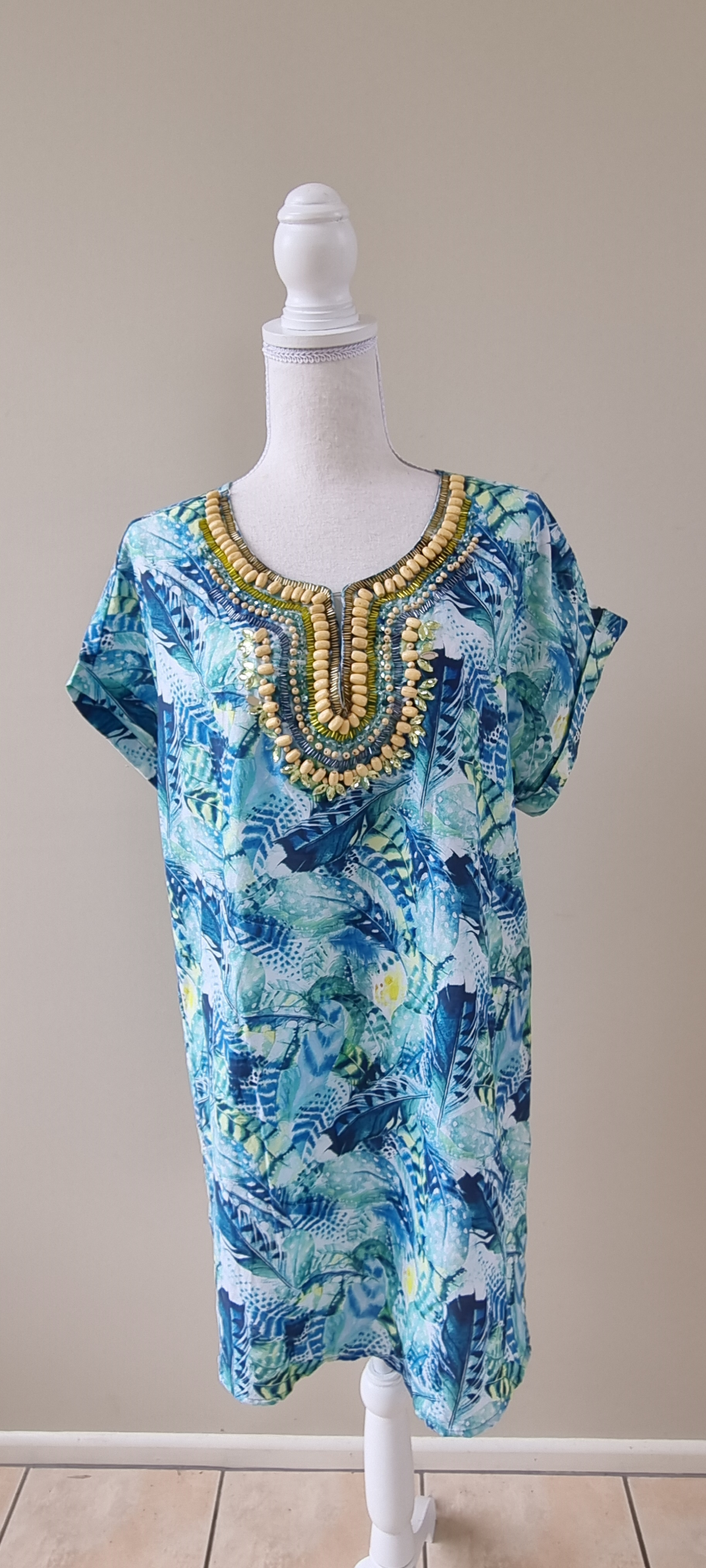 Blue Illusion Silk Blend Top Size 14