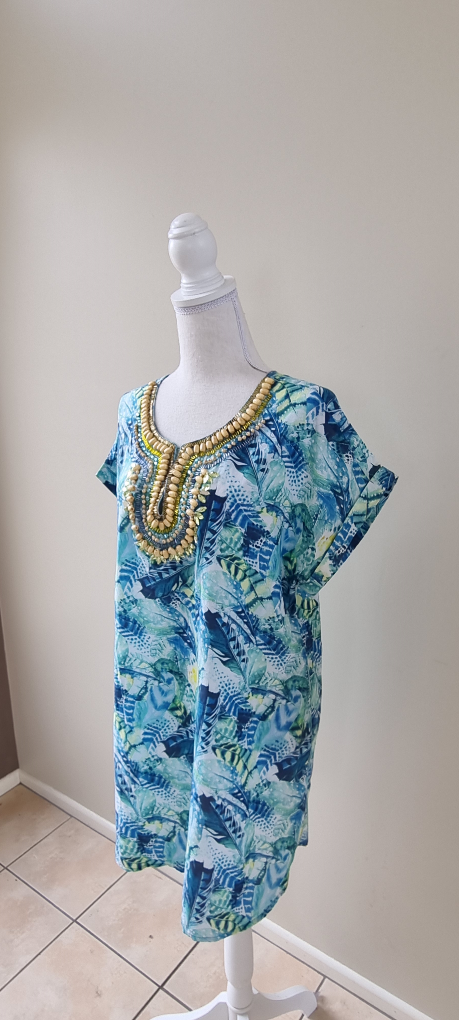 Blue Illusion Silk Blend Top Size 14, image 2