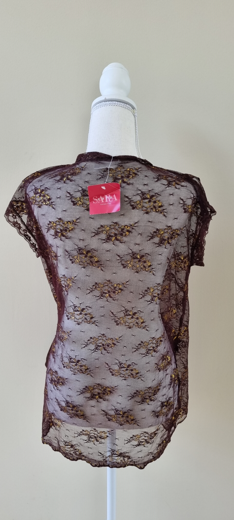 Sara Brown Lace Wrap Top size 1X / 16 New $59.95, image 4