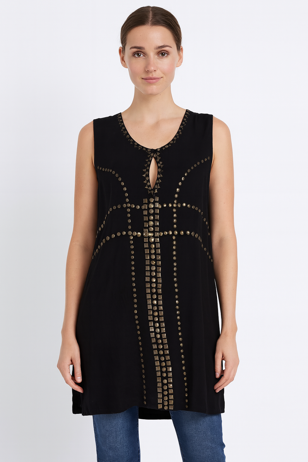 Philosophy Black Tunic Top Size 14