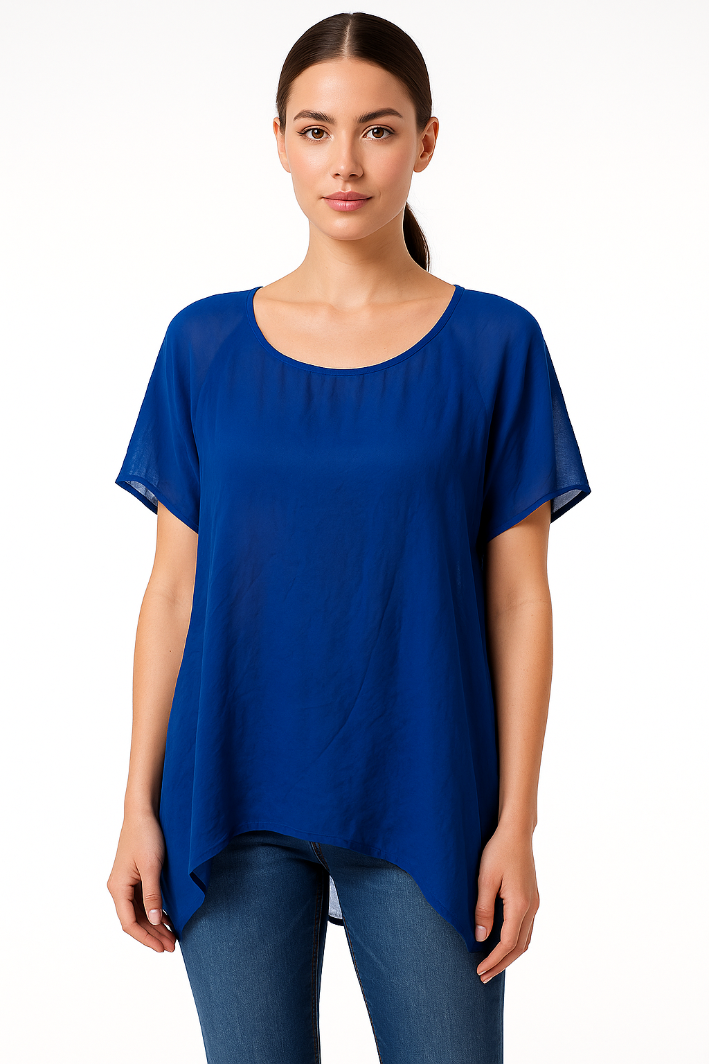 Ricochet Blue Tunic Top size 10