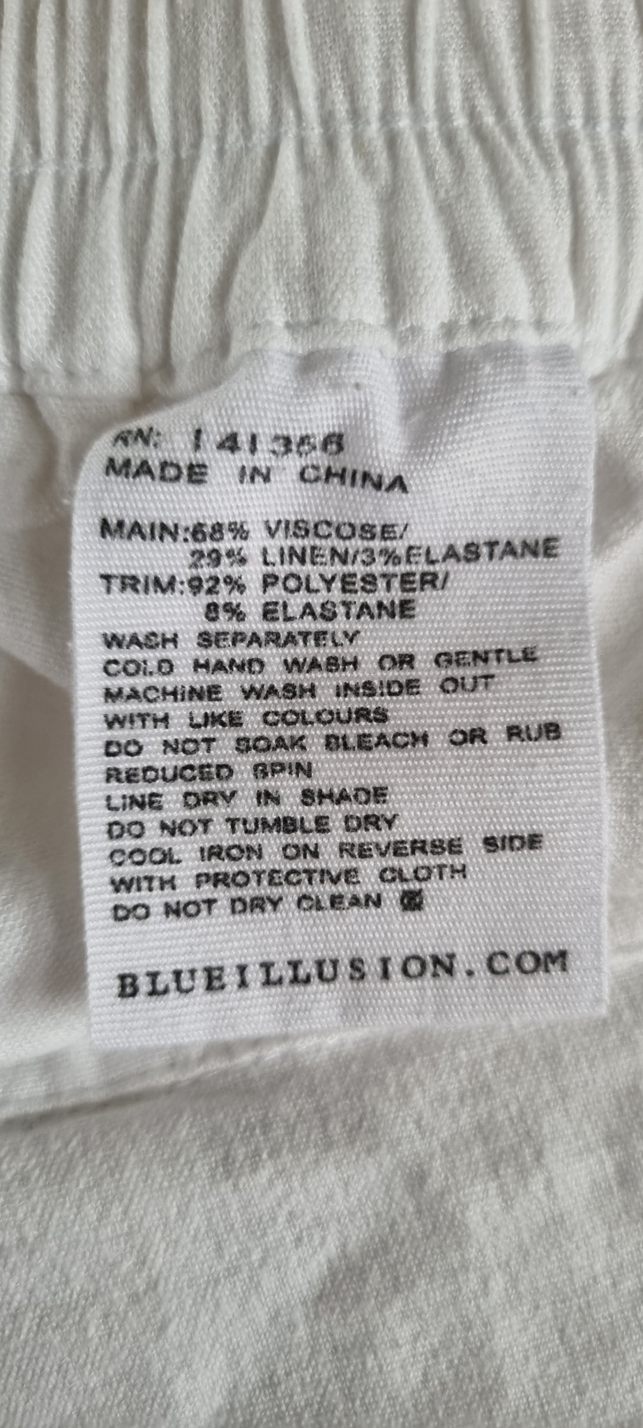 Blue Illusion Linen Blend Pants size 2L / 18, image 2