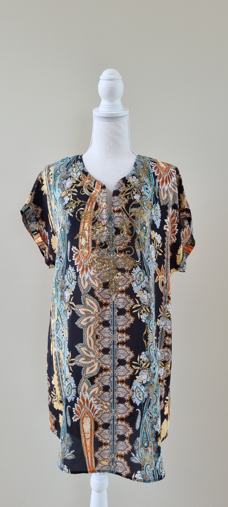 Blue Illusion Silk Dress Size 10