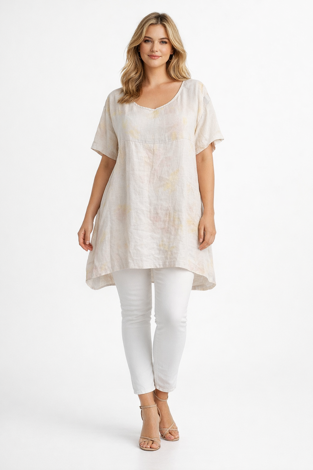 Angel Lace Linen Tunic Top size L / 18-20, image 5