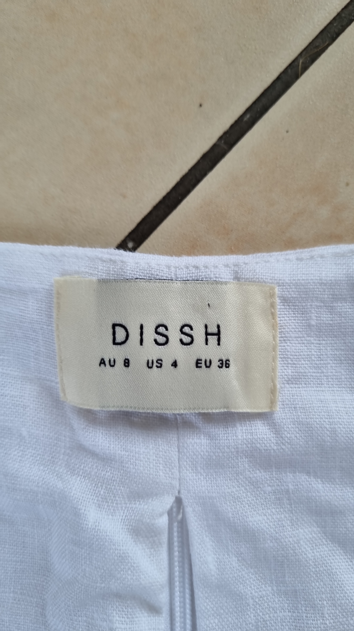 Dissh White Linen Crop Top size 8, image 3