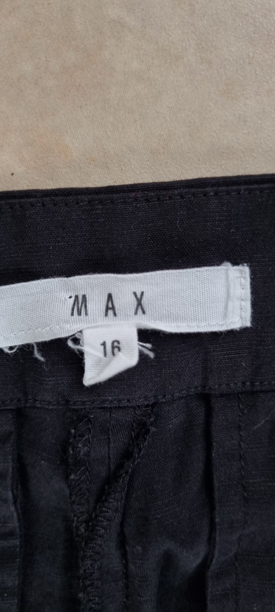 Max Black Linen Blend Pants size 16, image 3