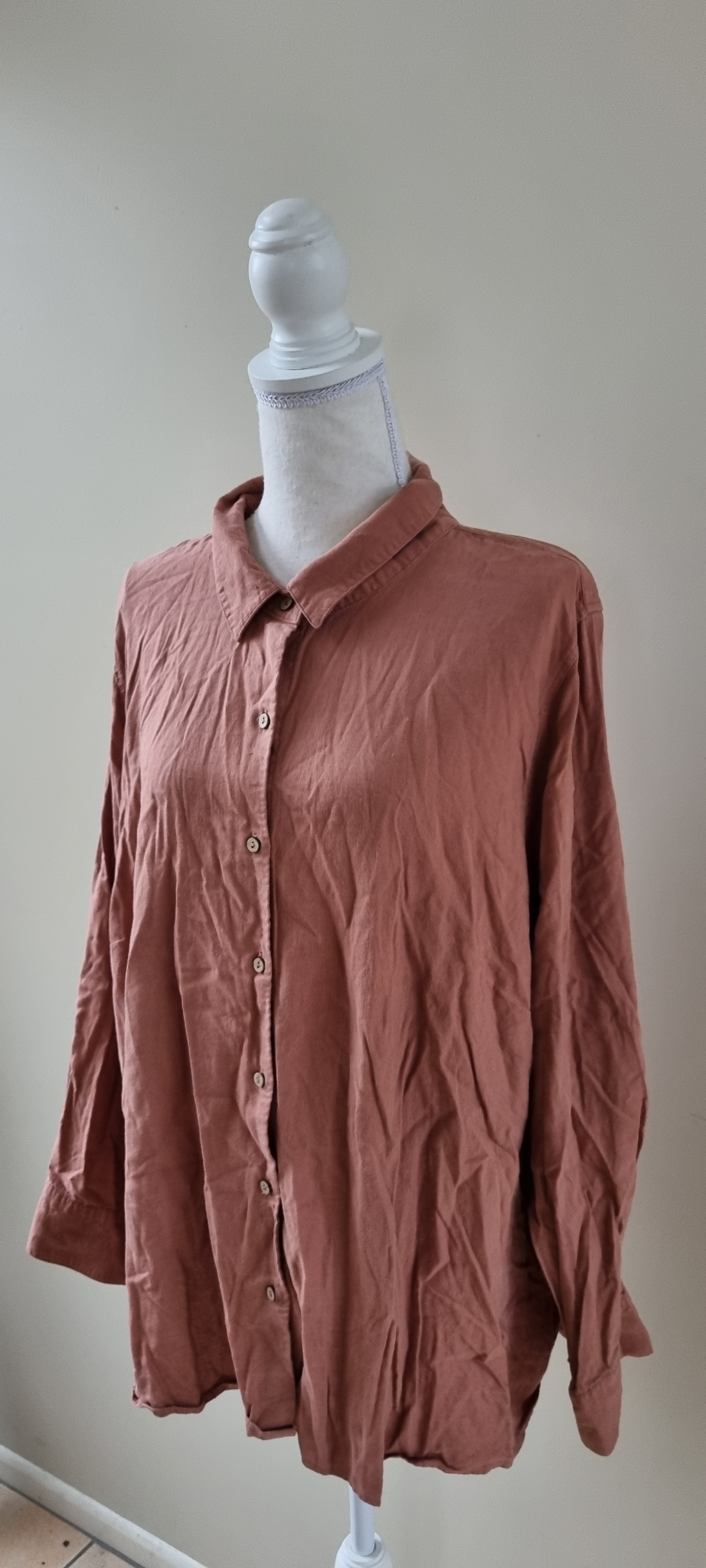 Wild Child Linen Blend Tunic Shirt Size 26, image 2