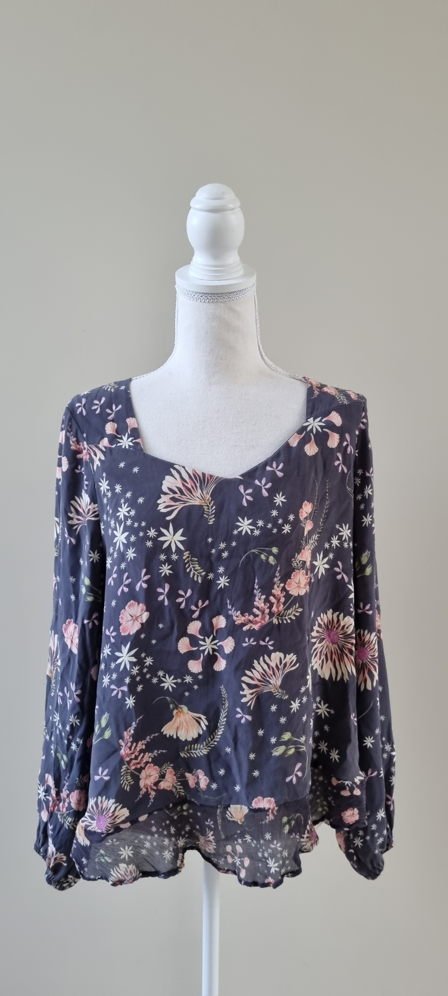 Loobies Story Silk Tunic Top size 14