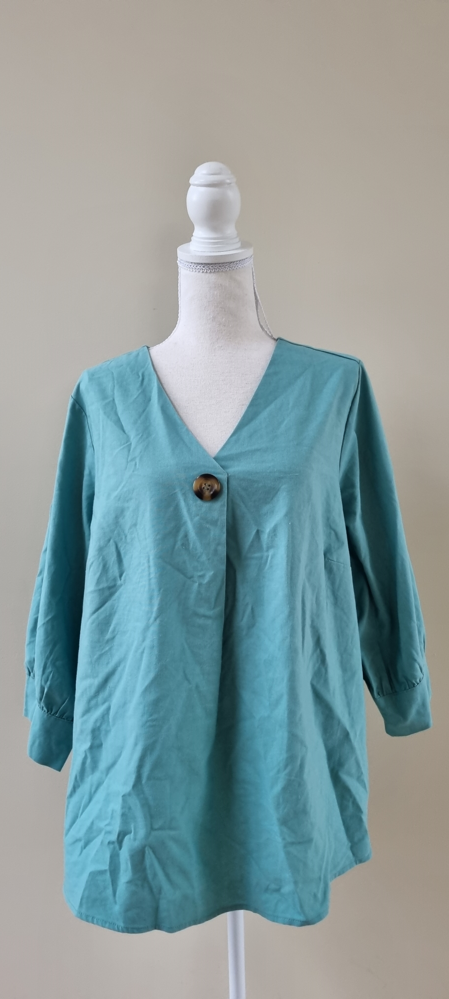 Sara Linen Blend Tunic Top Size 16