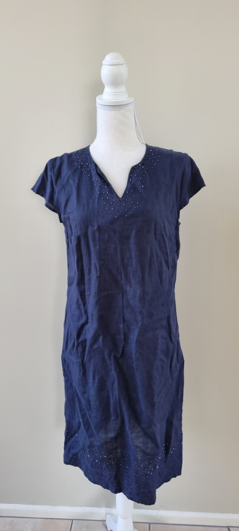 Blue Illusion Linen Dress size 10