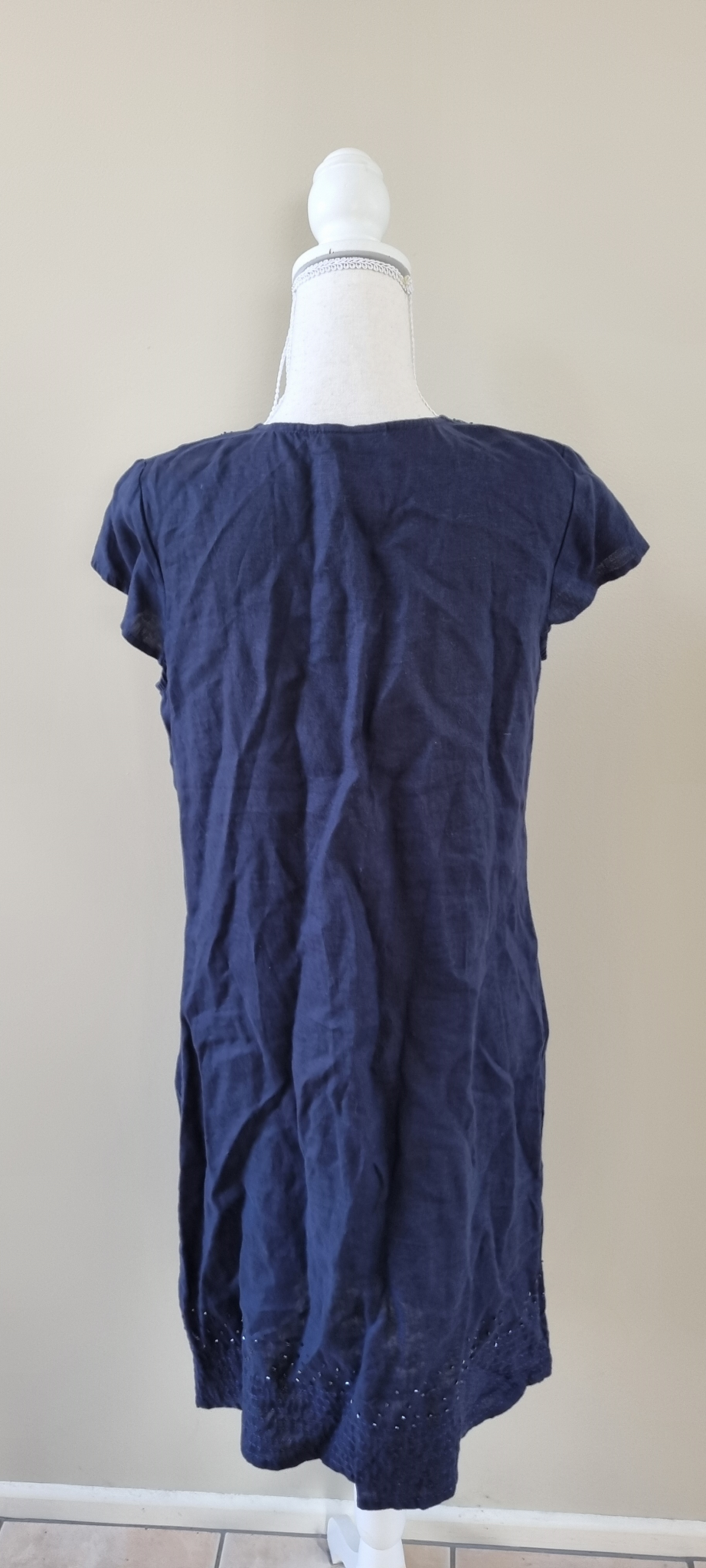 Blue Illusion Linen Dress size 10, image 3