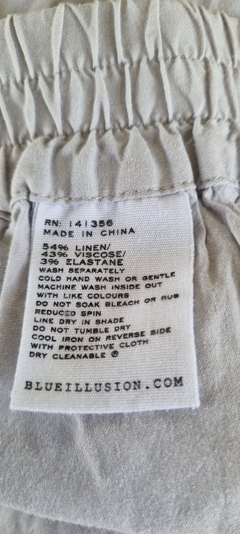 Blue Illusion Linen Blend Pants size 3L / 18, image 3