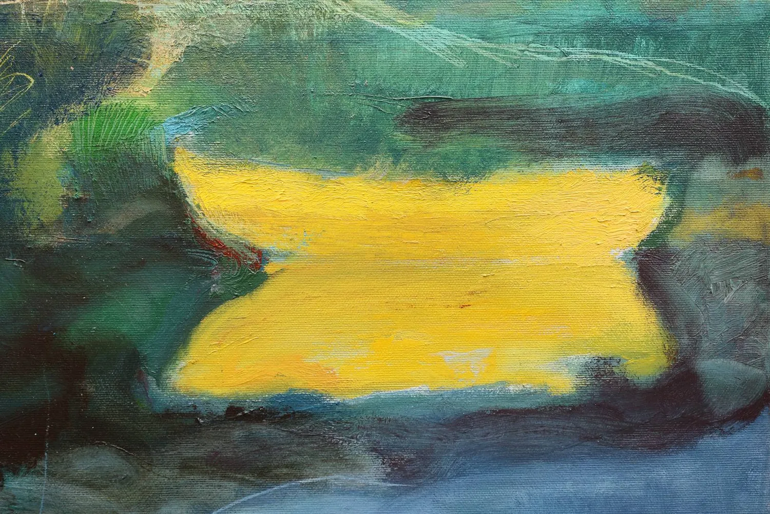 landscape with a yellow boat Impressionistic Painting Artem Andreichuk - Subjektiv.art 2