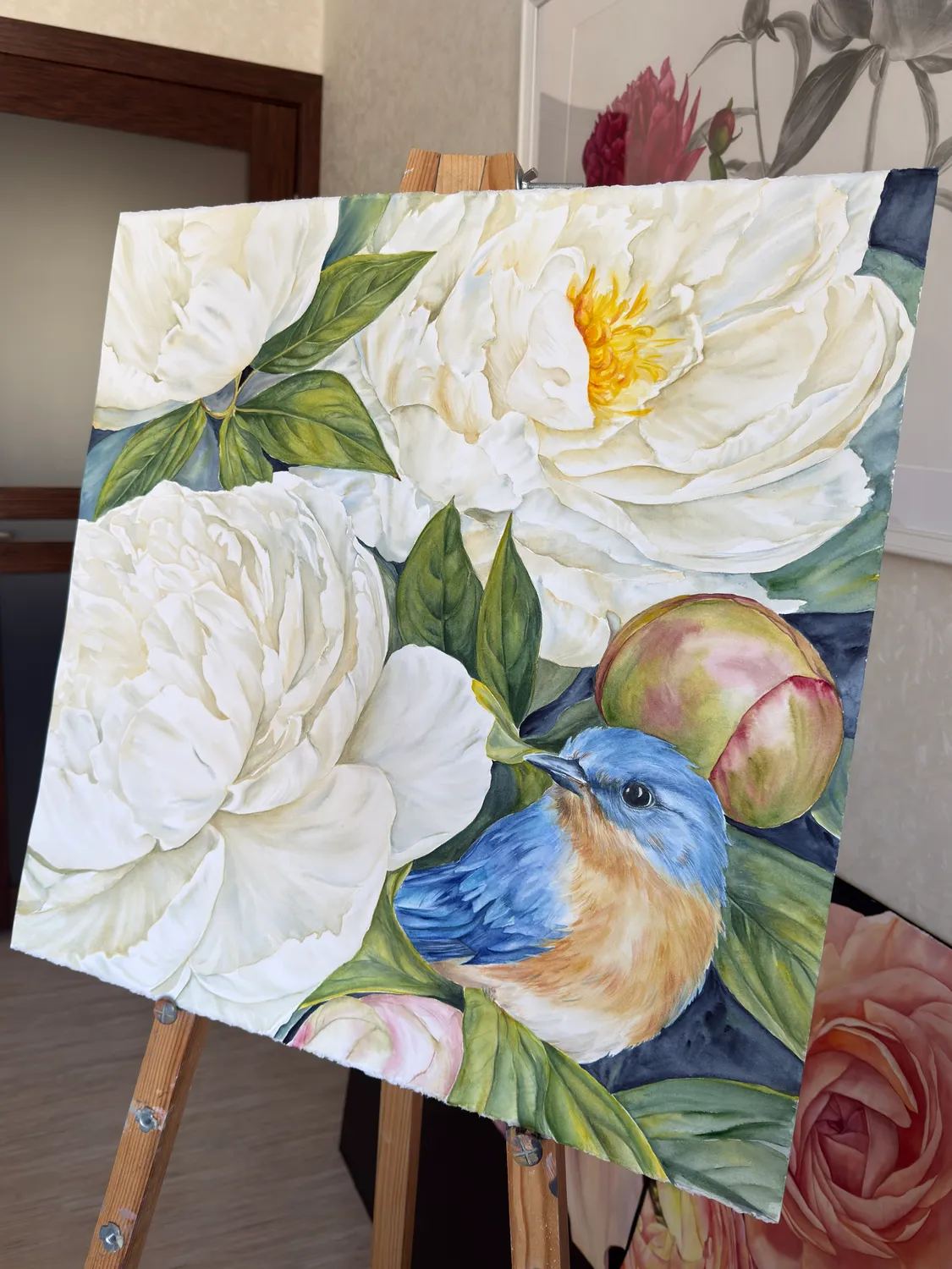 AMONG WHITE PEONIES Photorealistic Painting Anna Lyashenko - Subjektiv.art 8