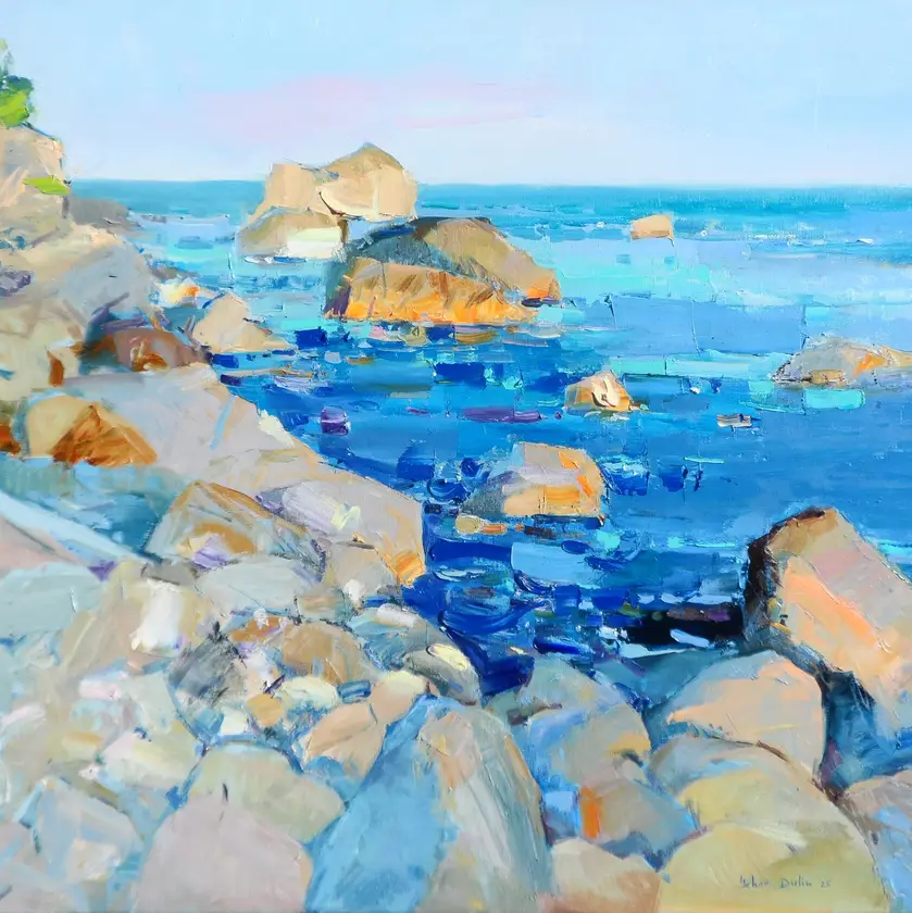 Sun Rays Expressive and gestural Painting Yehor Dulin - Subjektiv.art