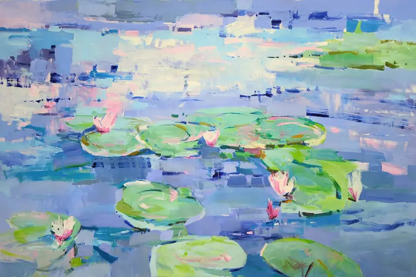 Water lilies Impressionistic Painting Yehor Dulin - Subjektiv.art