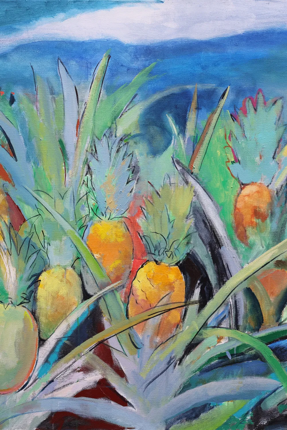Field with pineapples Expressive and gestural Painting Artem Andreichuk - Subjektiv.art 6
