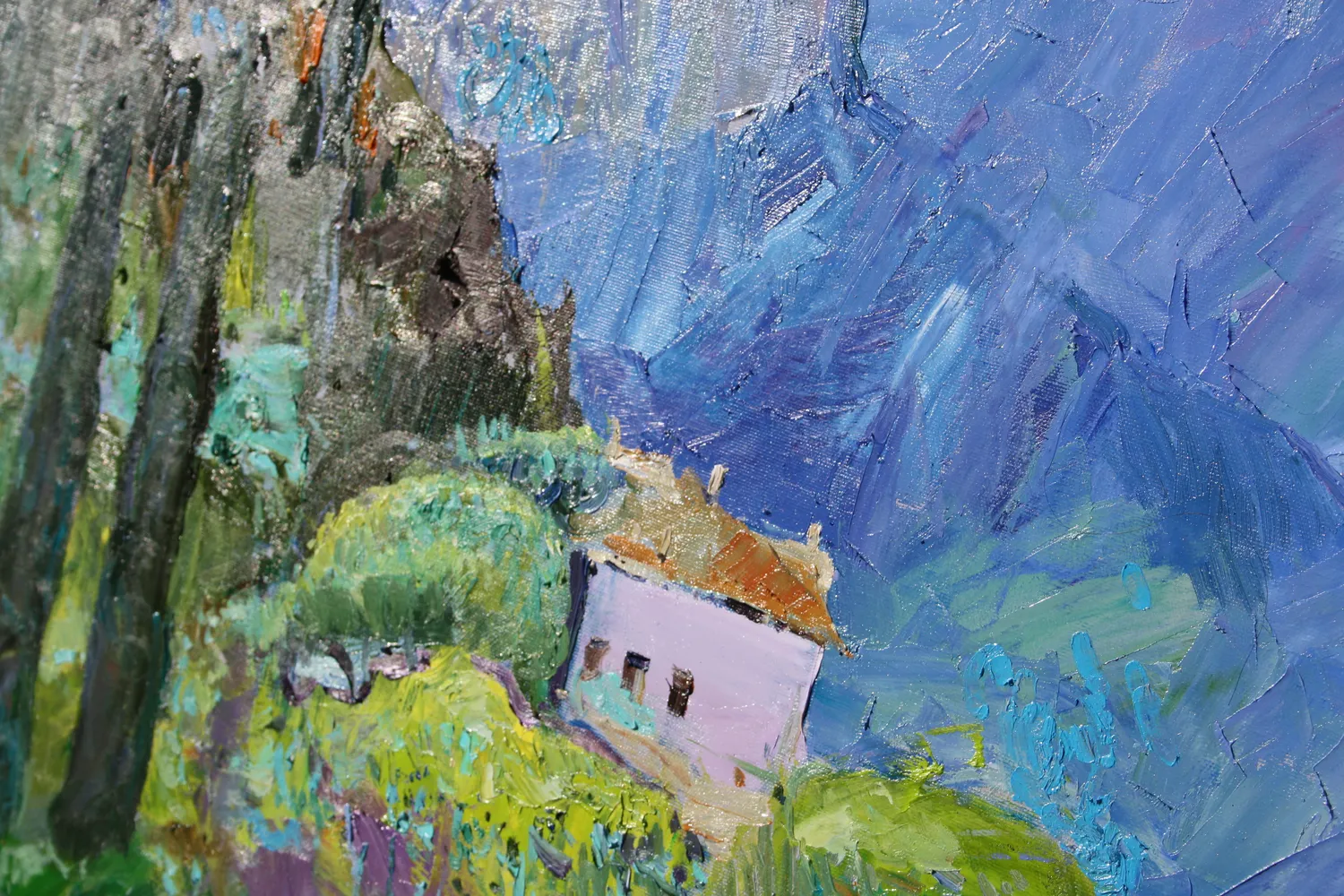 Lake Como Impressionistic Painting Yehor Dulin - Subjektiv.art 7