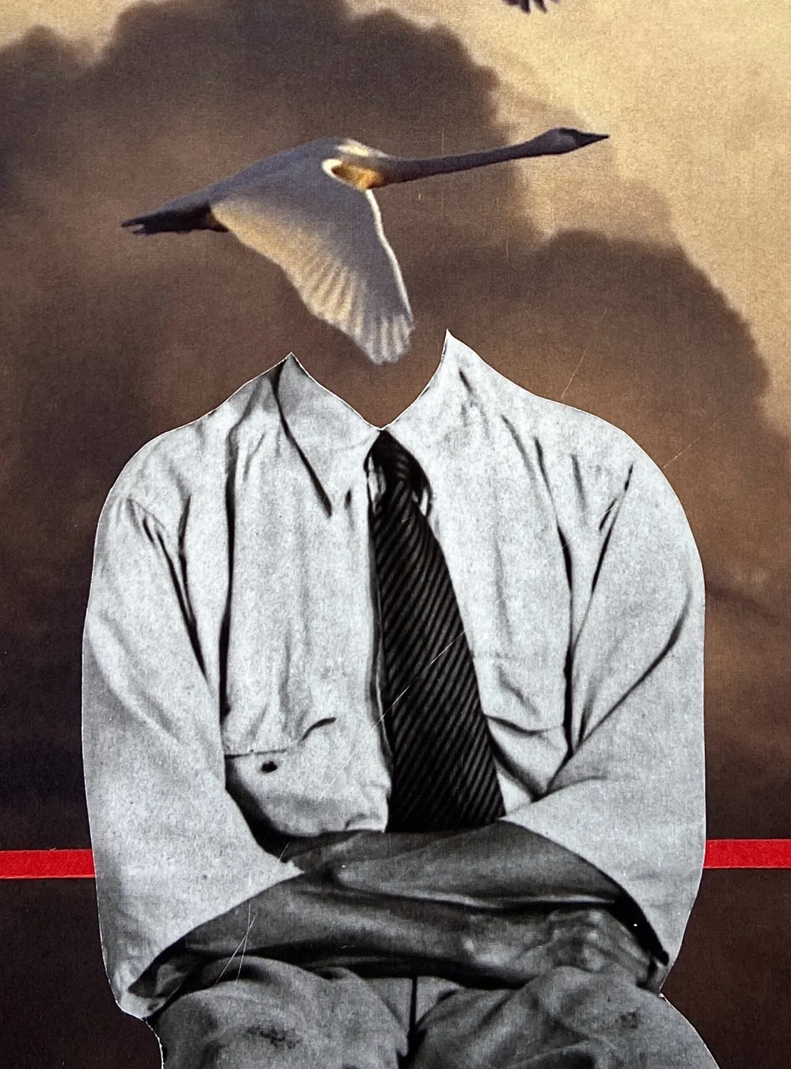 №1 “The Red Line” series Collage Mixed media Annete Sagal - Subjektiv.art 2