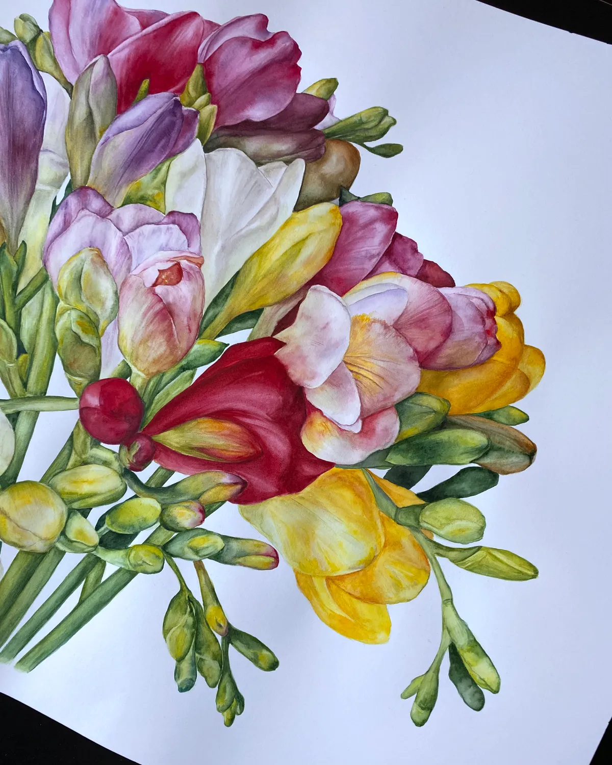 FREESIA BOUQUET Photorealistic Painting Anna Lyashenko - Subjektiv.art 8