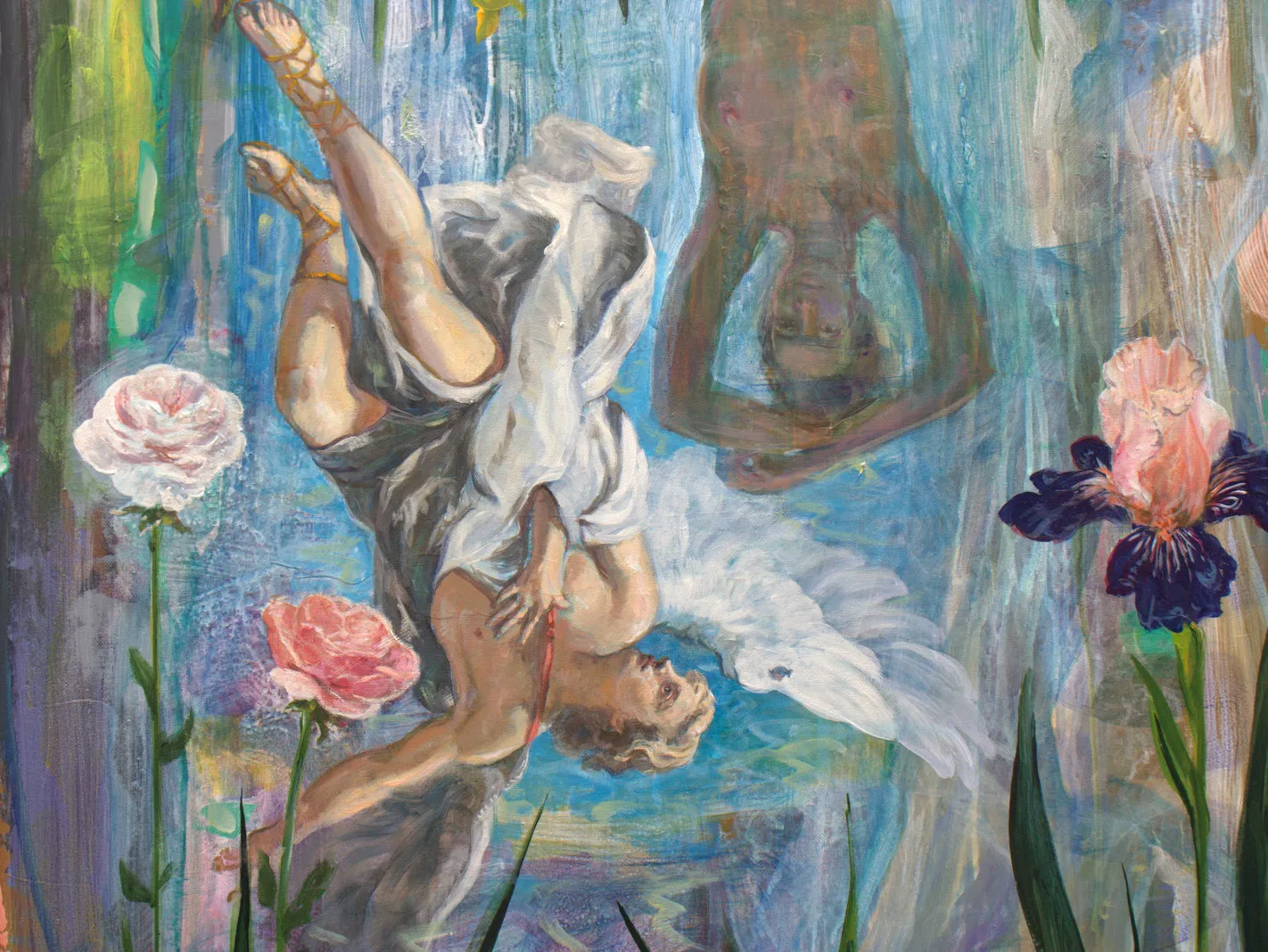Quelle mystérieuse pensée faisait frémir les reflets de ton ange qui te gardait si bien, mon ange. Fine Art Painting francois page - Subjektiv.art 2