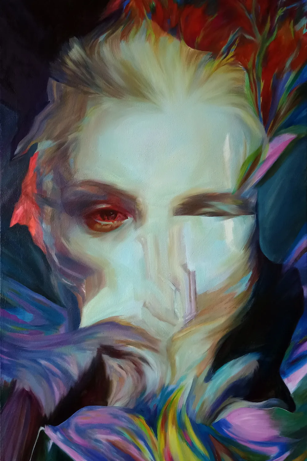 Red eye Modern Painting Svitlana Ahranovska - Subjektiv.art