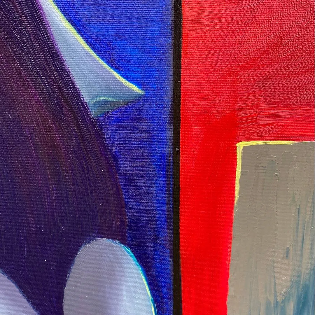 I gaze into the darkness of the sky at a rocket flying to kill me Expressive and gestural Painting Tamara Safarova - Subjektiv.art 3