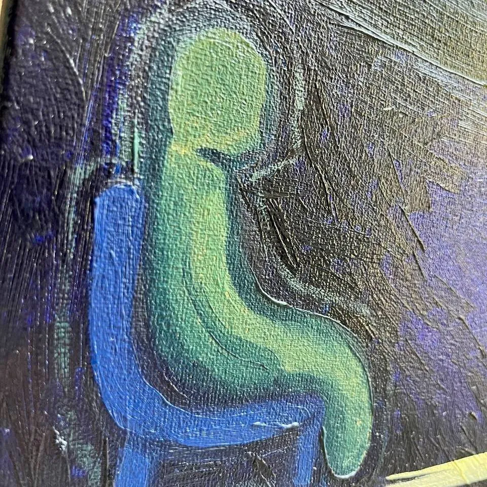 I anxiously await the night Expressive and gestural Painting Tamara Safarova - Subjektiv.art 2
