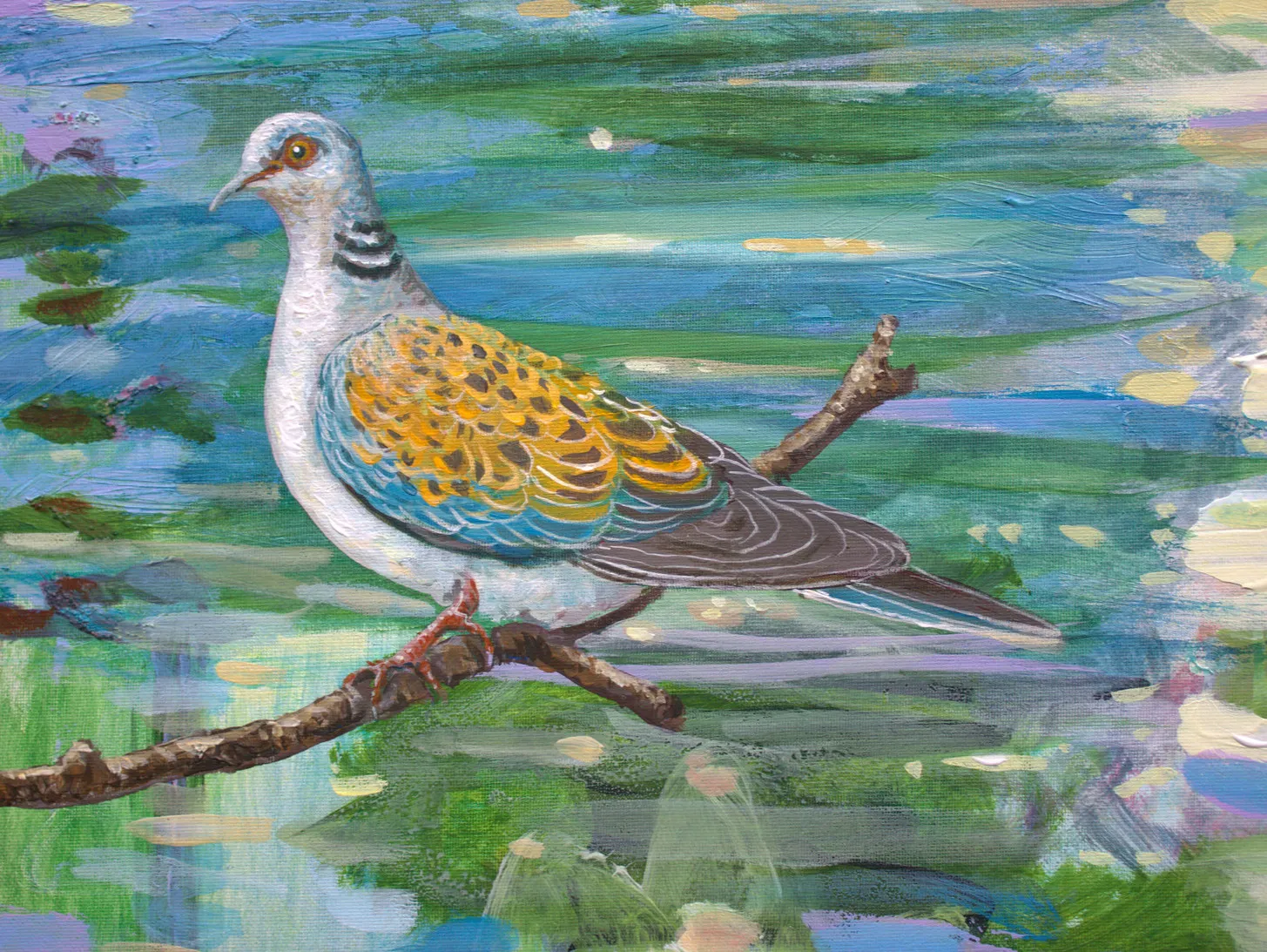  La nature ne fait rien d’inutile, alors ces reflets à quoi bon ?Mais c’est pour dialoguer avec les poètes me répondit la tourterelle et puis Dieu a le droit de peindre aussi, c’est si bon ! Fine Art Painting francois page - Subjektiv.art 2