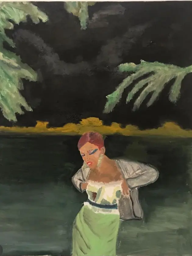 Girl in the woods, 2020 Expressive and gestural Painting Miguel Angelo Marques - Subjektiv.art