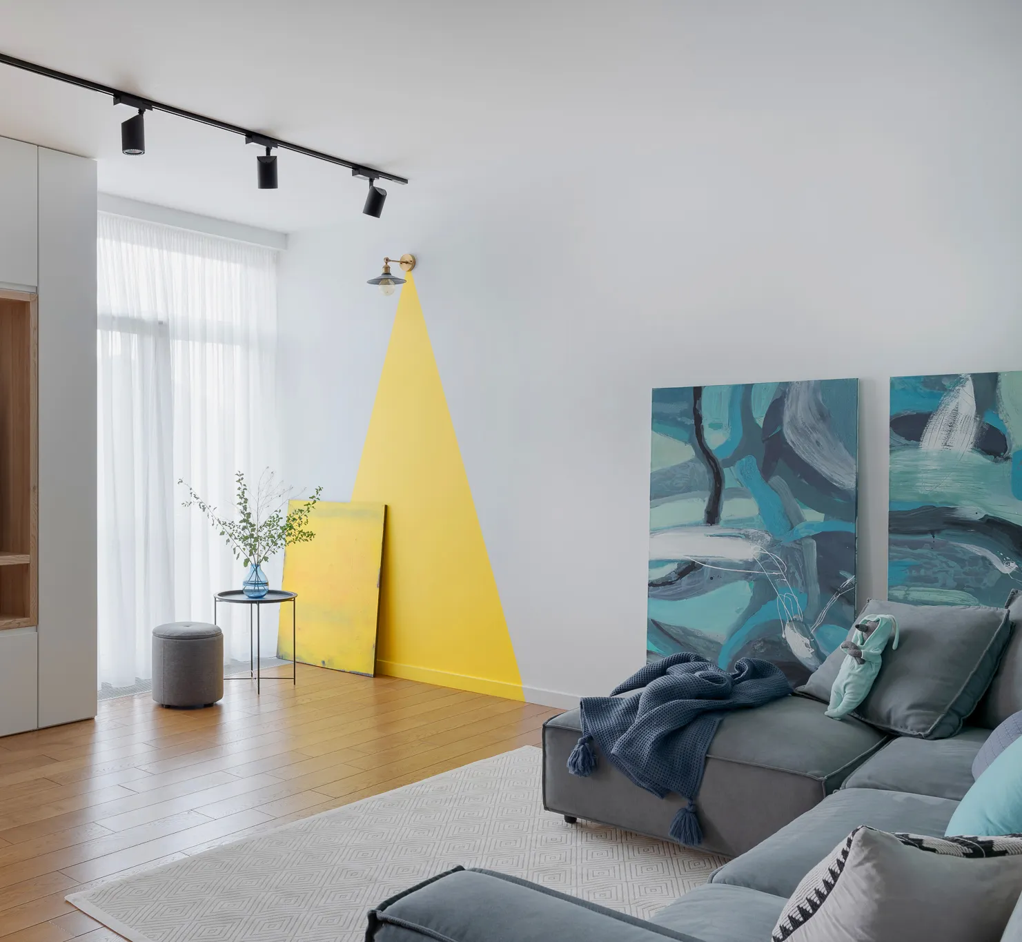 Teal 2 Abstract Painting Alena Kuznetsova - Subjektiv.art 4