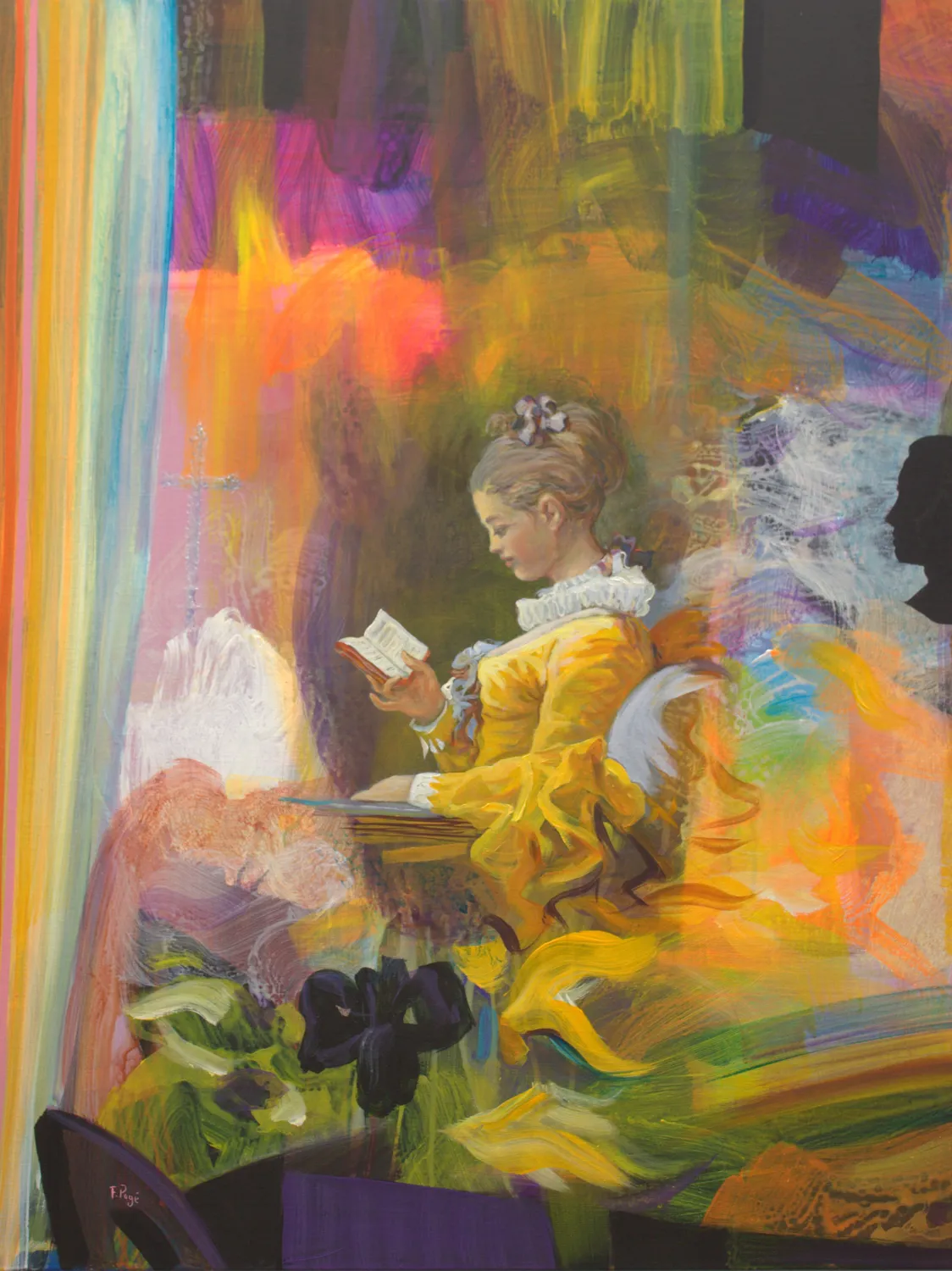 Que lisais-tu que je ne pouvais voir : " Les Bijoux indiscrets " ce roman libertin ou « la vie de Sainte Jeanne Delanoue". Souvenir de la jeune liseuse de Fragonard , National Gallery Washington. Fine Art Painting francois page - Subjektiv.art 2