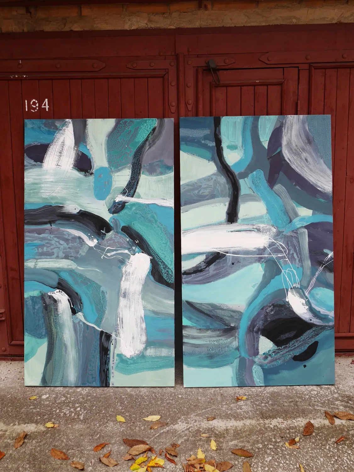 Teal 1 Abstract Painting Alena Kuznetsova - Subjektiv.art 3