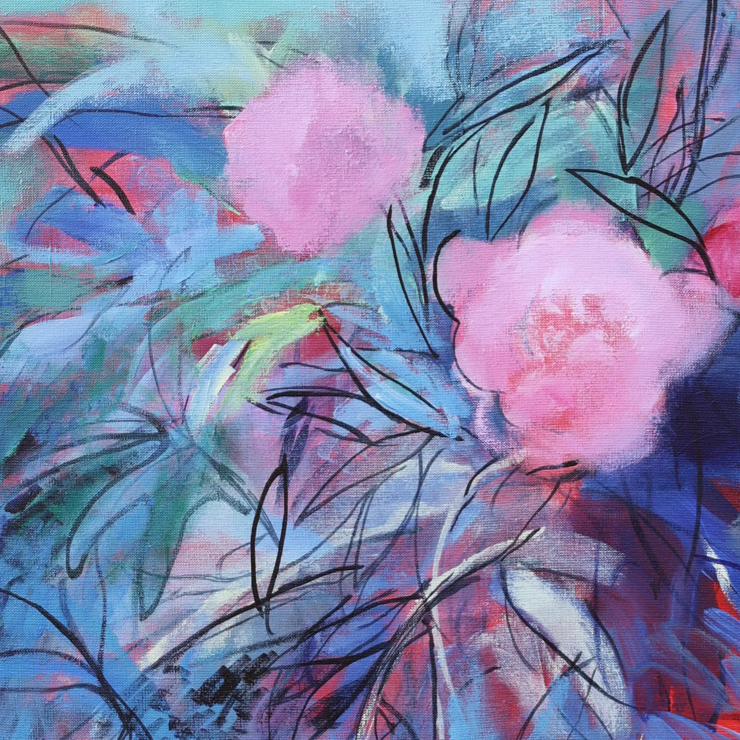 landscape with  peonies  Impressionistic Painting Artem Andreichuk - Subjektiv.art 2