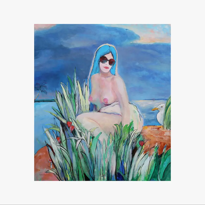 Girl with physalis Modern Painting Artem Andreichuk - Subjektiv.art