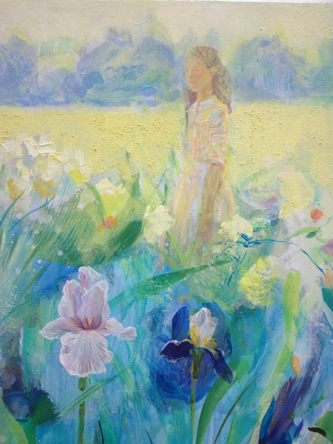 Titre : Au soleil des jeunes filles en fleurs huile sur toile 120cm x 120cm François Pagé 2025 Fine Art Painting francois page - Subjektiv.art 4