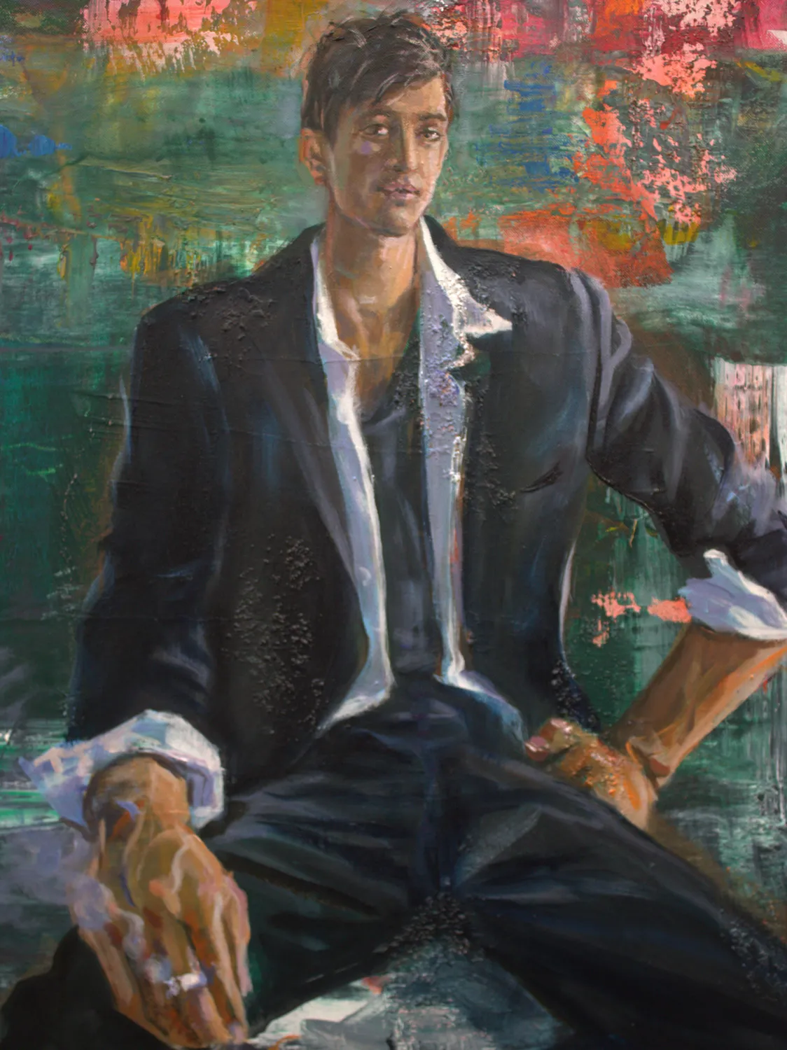 Dans l'atelier de Ricardo tout était peinture, lui-même était peinture. Même si ses yeux à chaque nouvelle toile connaissaient le chaos voir la cécité, même si ses lèvres encore juvéniles avaient conn Fine Art Painting francois page - Subjektiv.art 2