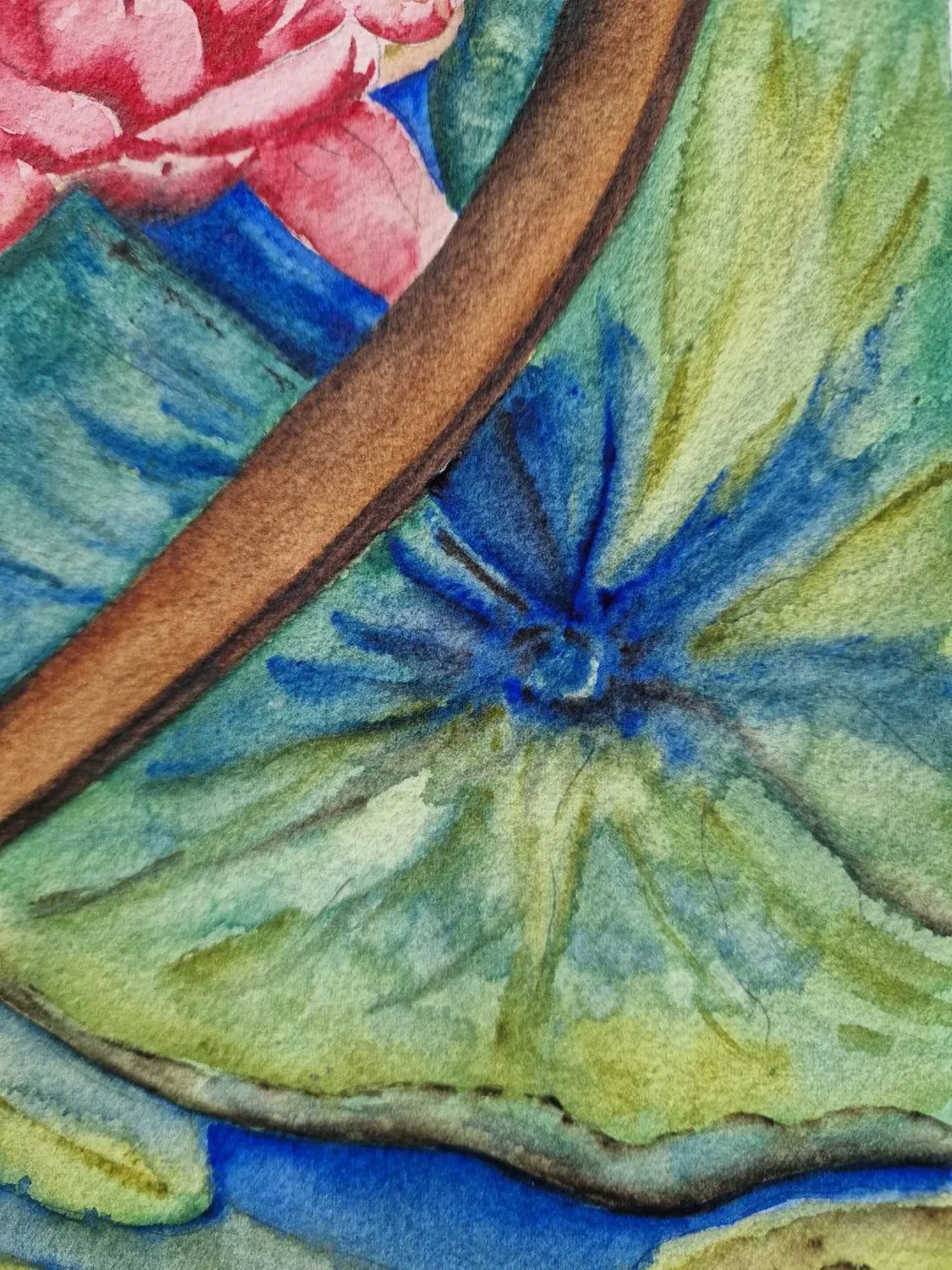 Pond with water lilies Expressive and gestural Painting Olena  Yemelianova - Subjektiv.art 4