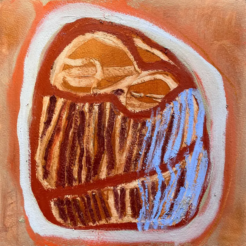 Desenho de Manto Sobre Mulher e Filho (Drawing of Cloak Over Woman and Child) - Subjektiv.art