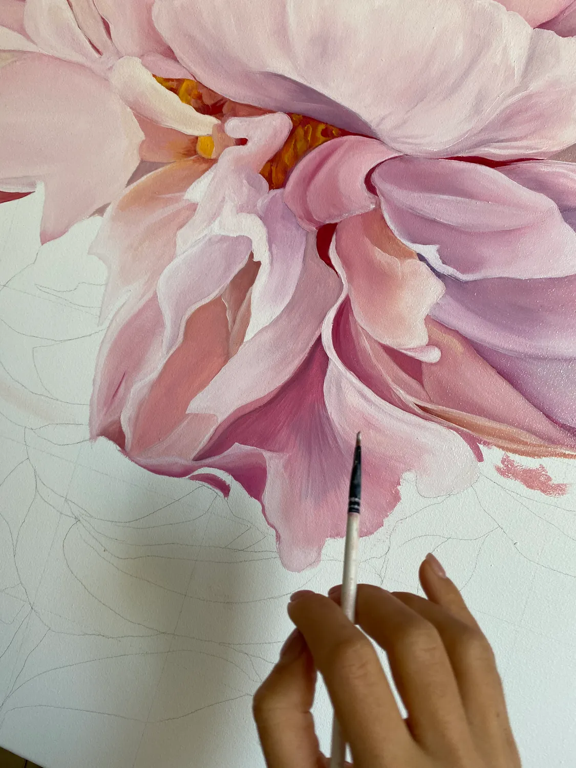 PINK PEONY Photorealistic Painting Anna Lyashenko - Subjektiv.art 9
