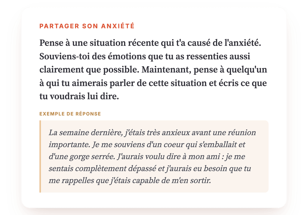 Aperçu, un extrait d'une étape du programme