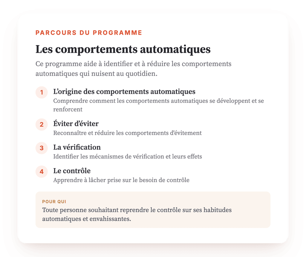 Vue d'ensemble du programme · Aperçu du programme et de son parcours
